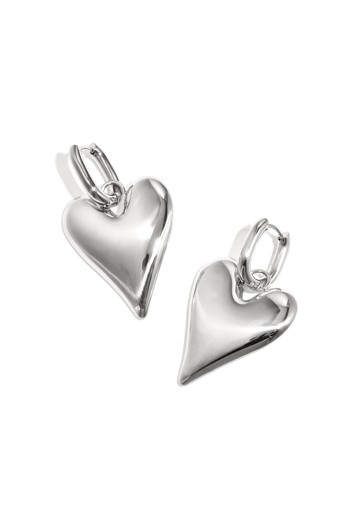 Stainless Steel oorbellen met hartvormige hanger
