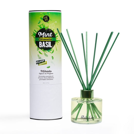 Geurstokjes Mint, Citronella & Basilicum 200ml