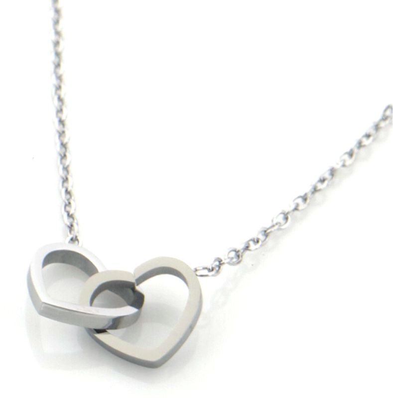 Ketting dubbelhart S.S. zilverkleur