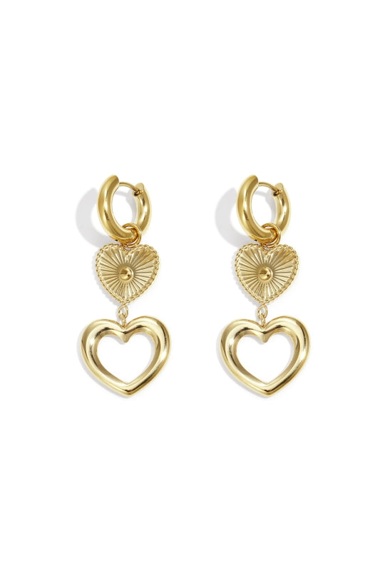 Stainless Steel Oorbellen hartjes Goudkleur