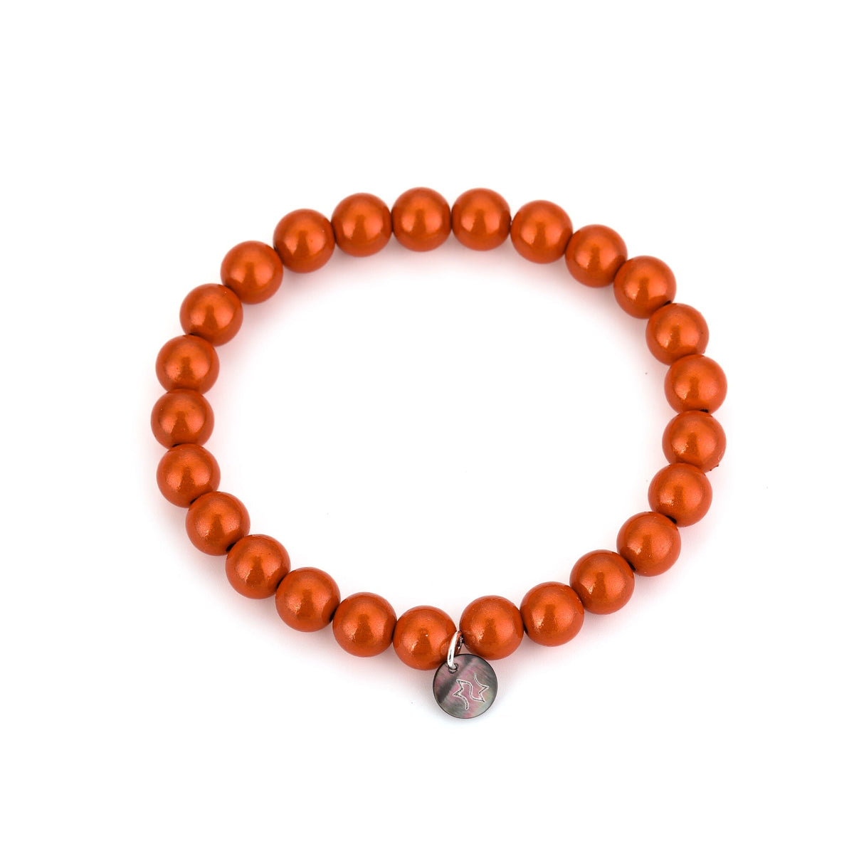 HZ Oranje Kralenarmband met Bedeltje