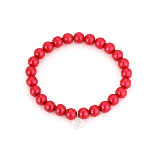 HZ Fuchsia Kralenarmband met Bedeltje