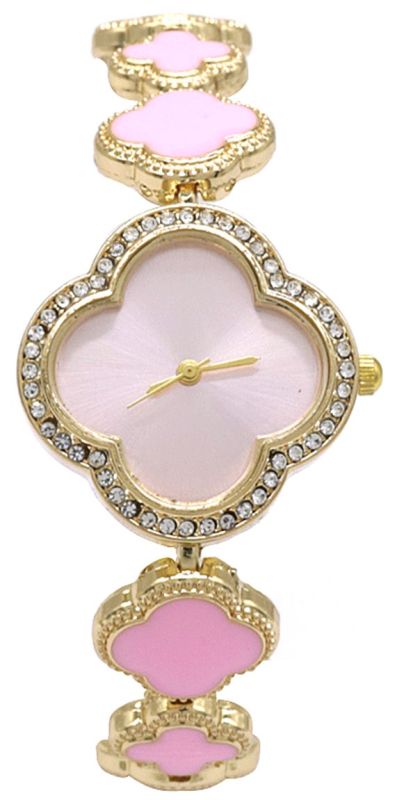 Horloge klaver roze 38mm Quartz