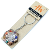 Orgonite Power Sleutelhangers - Achthoekige Levensbloemen