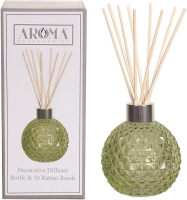 Leeg diffuser glas met 50 stokjes - Groen