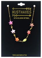 Ketting met Zeesterren  RVS  Goudkleurig
