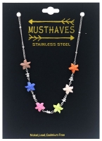 Ketting met Zeesterren S.S Zilverkleuring