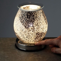 Waxmelt verdamper lamp zwart& Zilver Spiegel Mozaiek