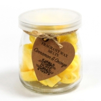 Waxmelts in glazen pot - Sinaasappel Kaneel