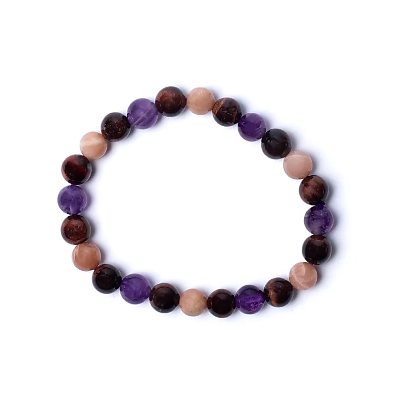Armband tijgeroog zonnesteen amethist Armband tijgeroog zonnesteen amethist