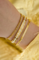 Stainless Steel Slavenarmband steentjes goudkleur