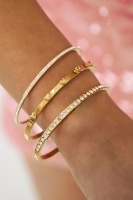 Stainless Steel slavenarmband hartjes goudkleur
