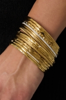 Stainless Steel Stijlvolle Slavenarmband steentjes goudkleur