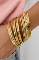 Stainless Steel glinsterende Slavenarmband goudkleur