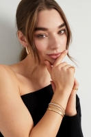 Stainless Steel armband 3 laags strass goudkleur