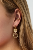 Stainless Steel ear cuff hart strass goudkleur