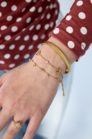 Stainless Steel Hartjes armband met steentjes zilverkleur